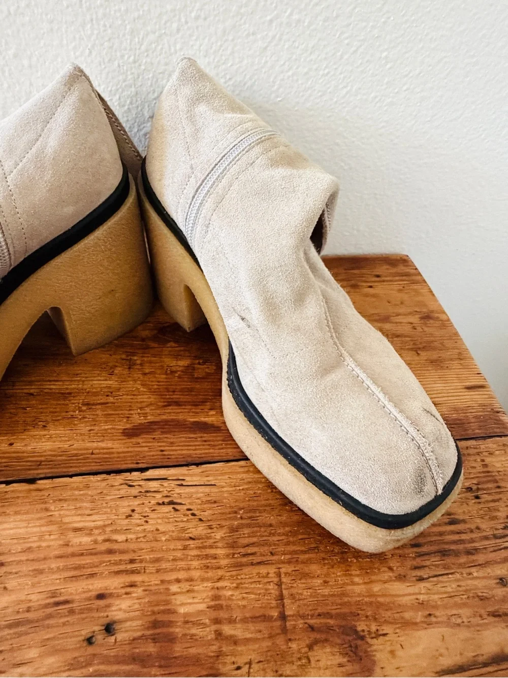 Free People Gigi Suede Boots - Phantom Beige Tan